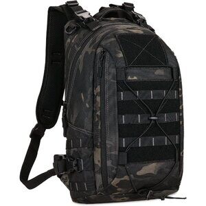 Military Backpack Hunting Black Camo